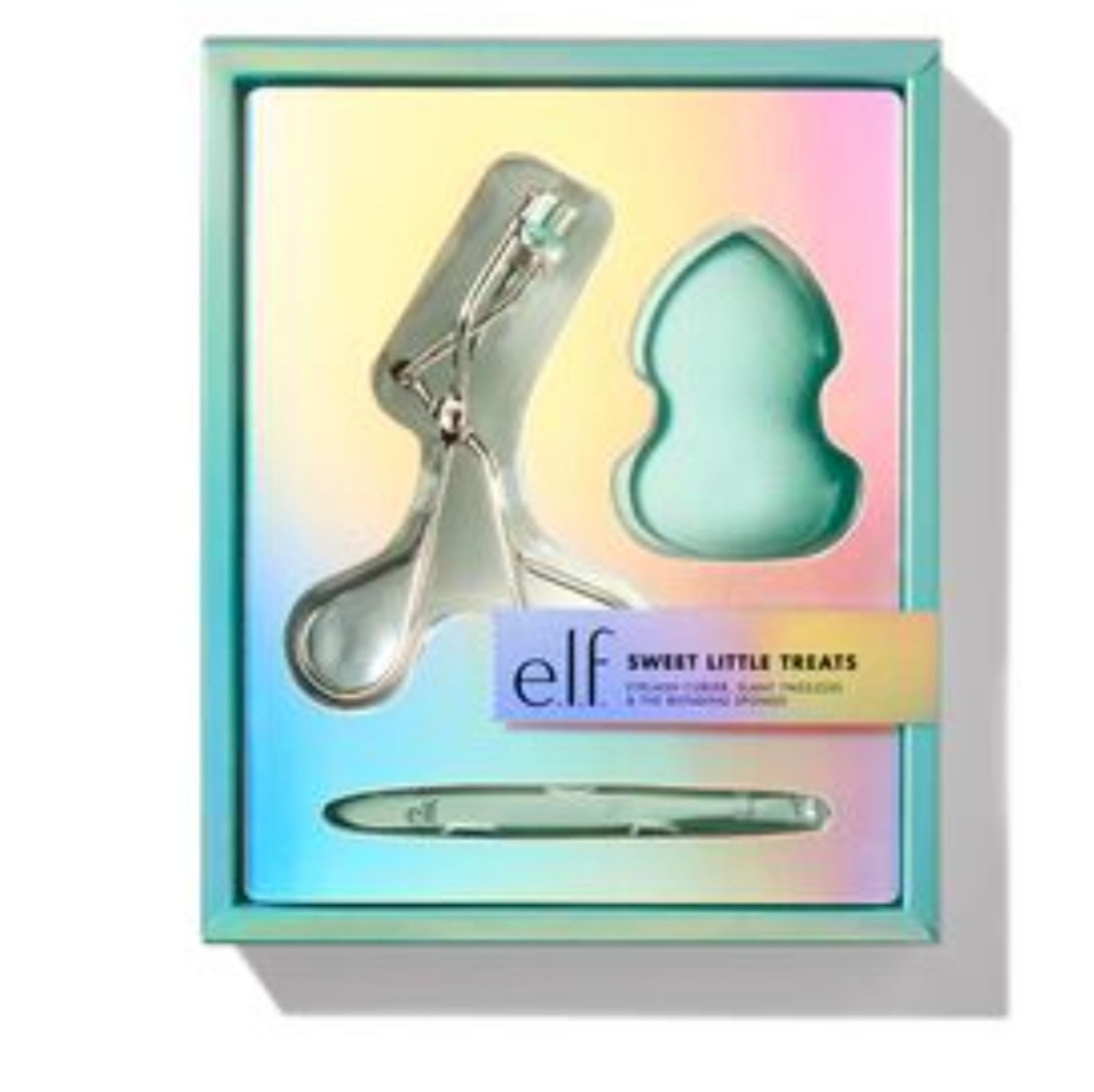Set of 3 ELF Eyelash Curler Sponge Tweezer Set NWT